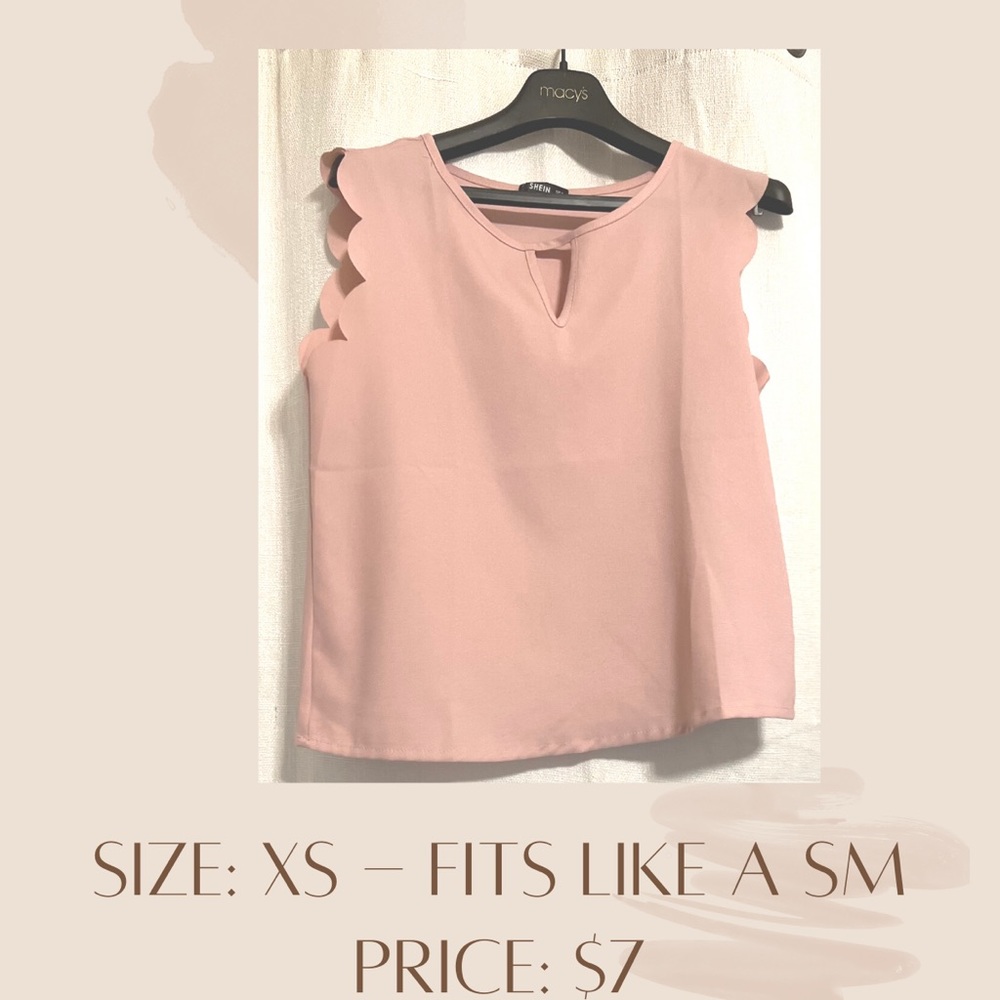 Pink tank top - XS - fits like a S - top work business and work or dinner